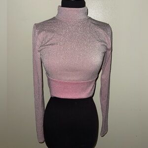 Naked Wardrobe Sparkling Pink Crop Top